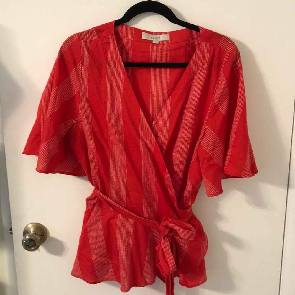Ann Taylor Loft Red Crop Top